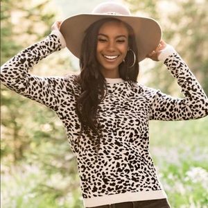 Rachel Parcell Leopard Crewneck Sweater